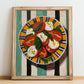 Insalata Caprese – Italian Salad Dish, Bistro Still Life, no-text version framed in wood