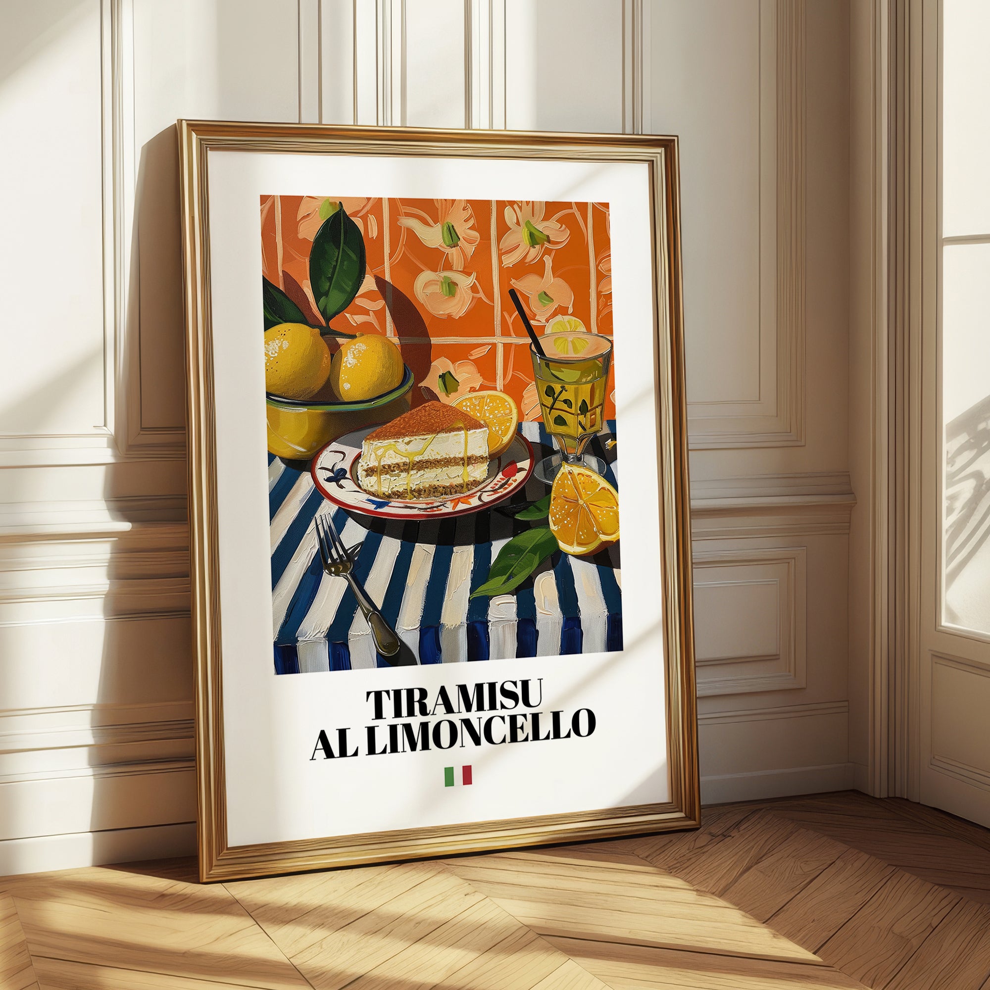 Tiramisu al Limoncello – Italian Dessert Dish, Restaurant Painting