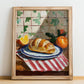 Ciabatta – Italian Bread Dish, Café Wall Art, no-text version framed in wood