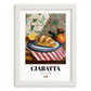 Ciabatta – Italian Bread Dish, Café Wall Art, placed in minimal white frame
