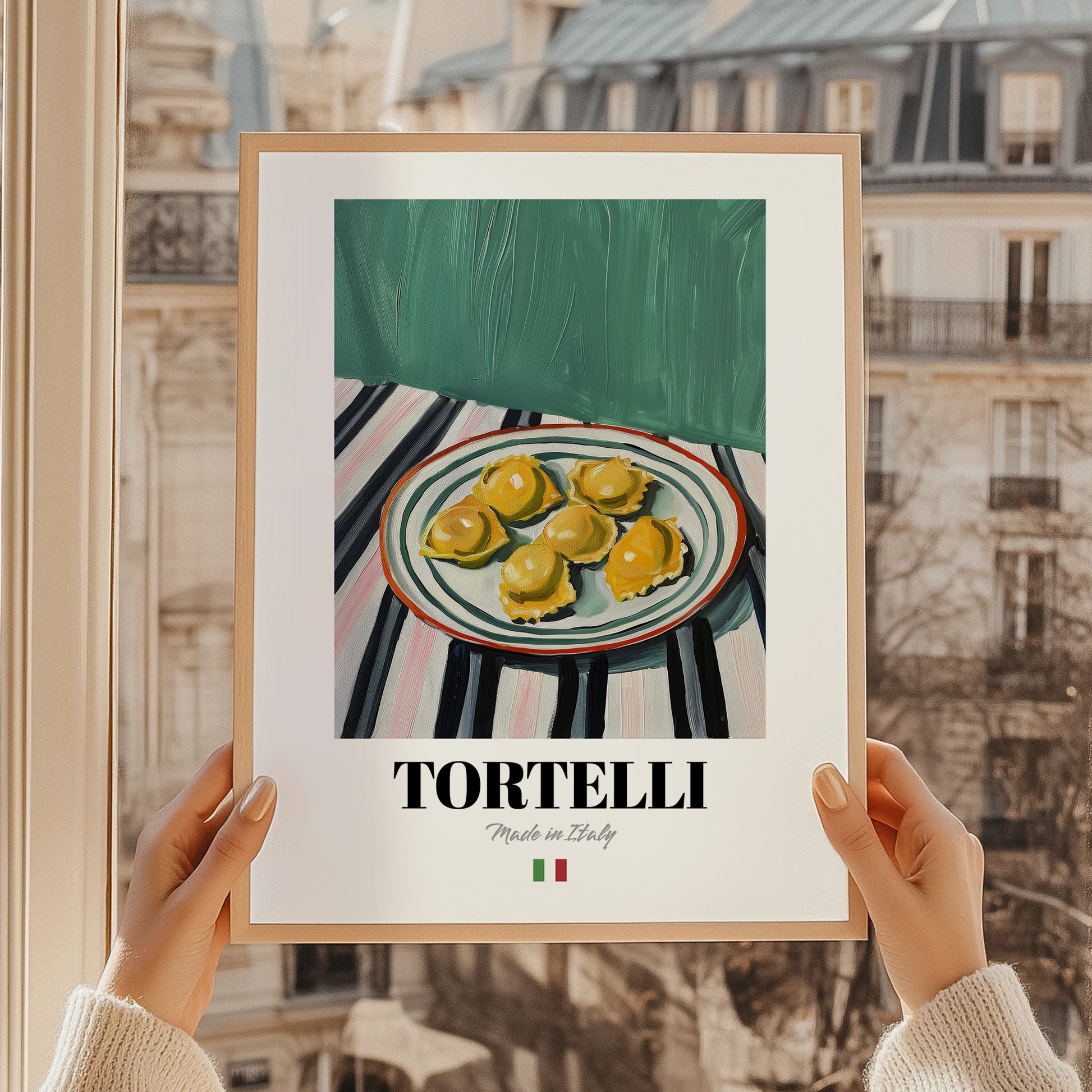 Tortelli – Italian Pasta, Trattoria Art, styled in a charming Paris street view