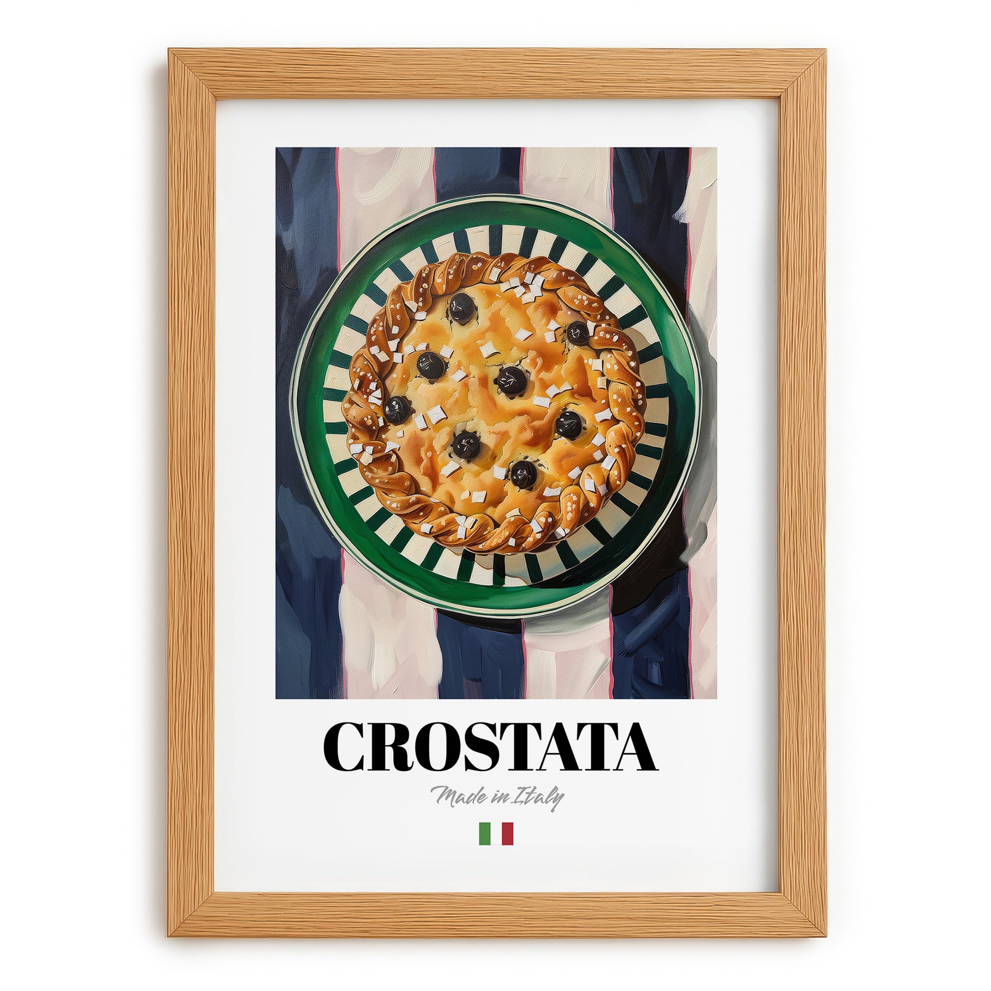 Crostata – Italian Dessert Dish, Fine Dining Restaurant Art, set in oak frame