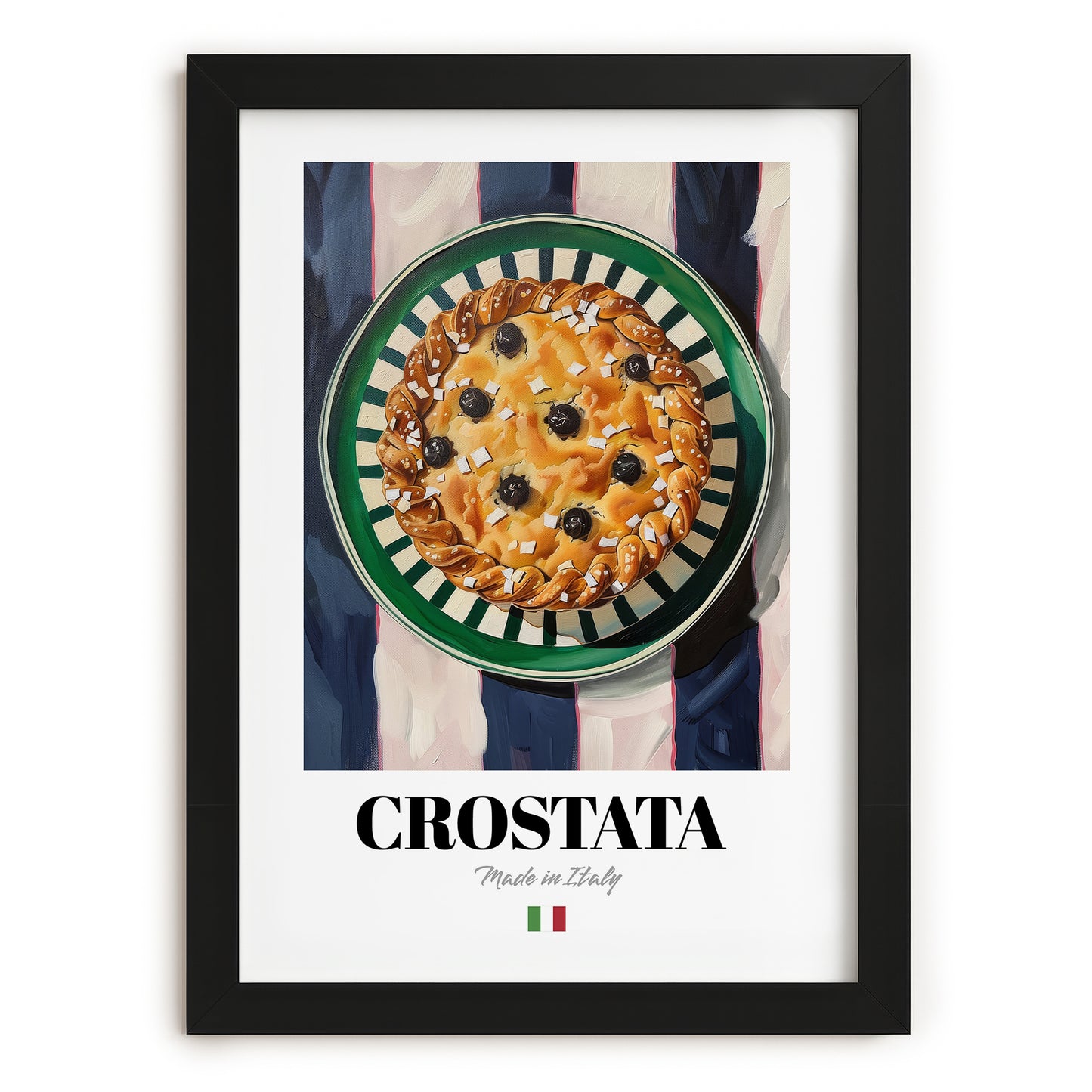 Crostata – Italian Dessert Dish, Fine Dining Restaurant Art, in sleek black frame