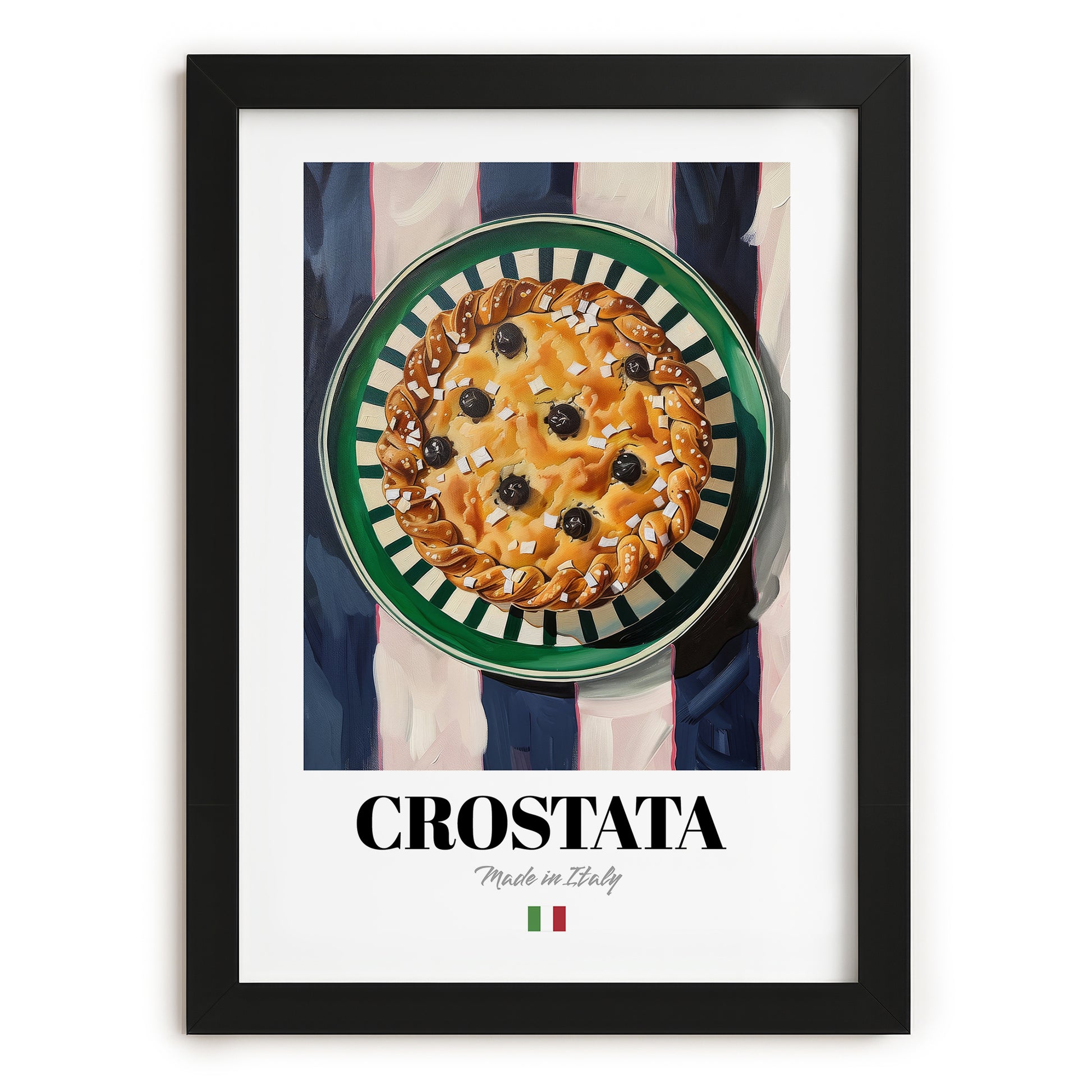 Crostata – Italian Dessert Dish, Fine Dining Restaurant Art, in sleek black frame