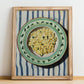 Risotto – Italian Stew Dish, Tavern Illustration, no-text version framed in wood