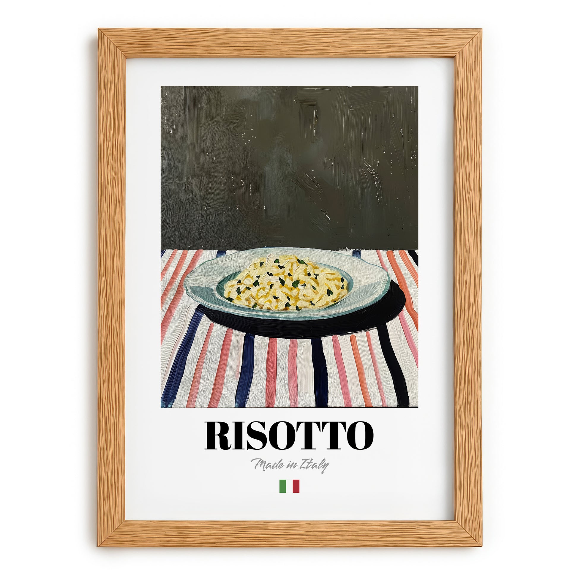 Risotto – Italian Stew Dish, Restaurant Still Life, set in oak frame