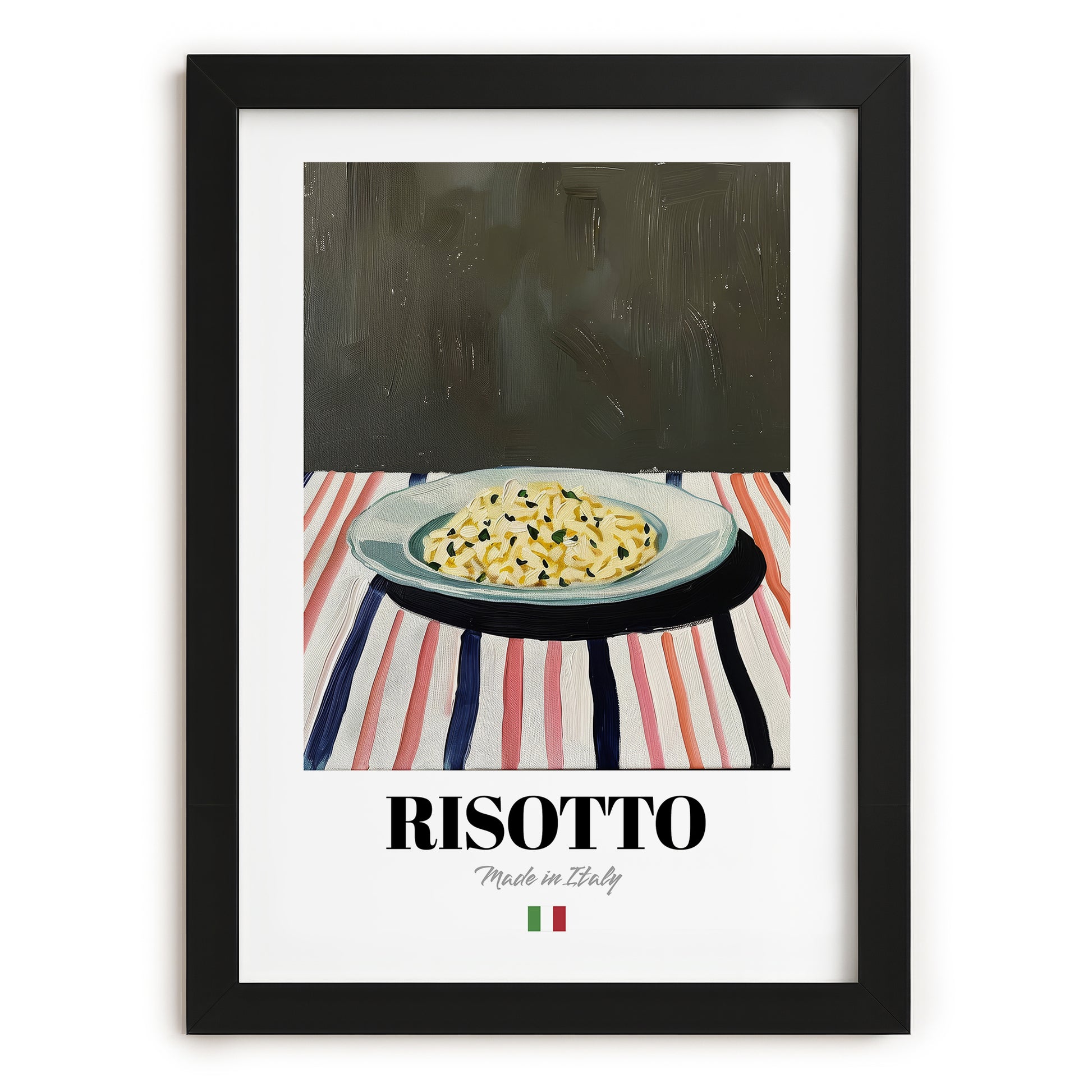 Risotto – Italian Stew Dish, Restaurant Still Life, in sleek black frame