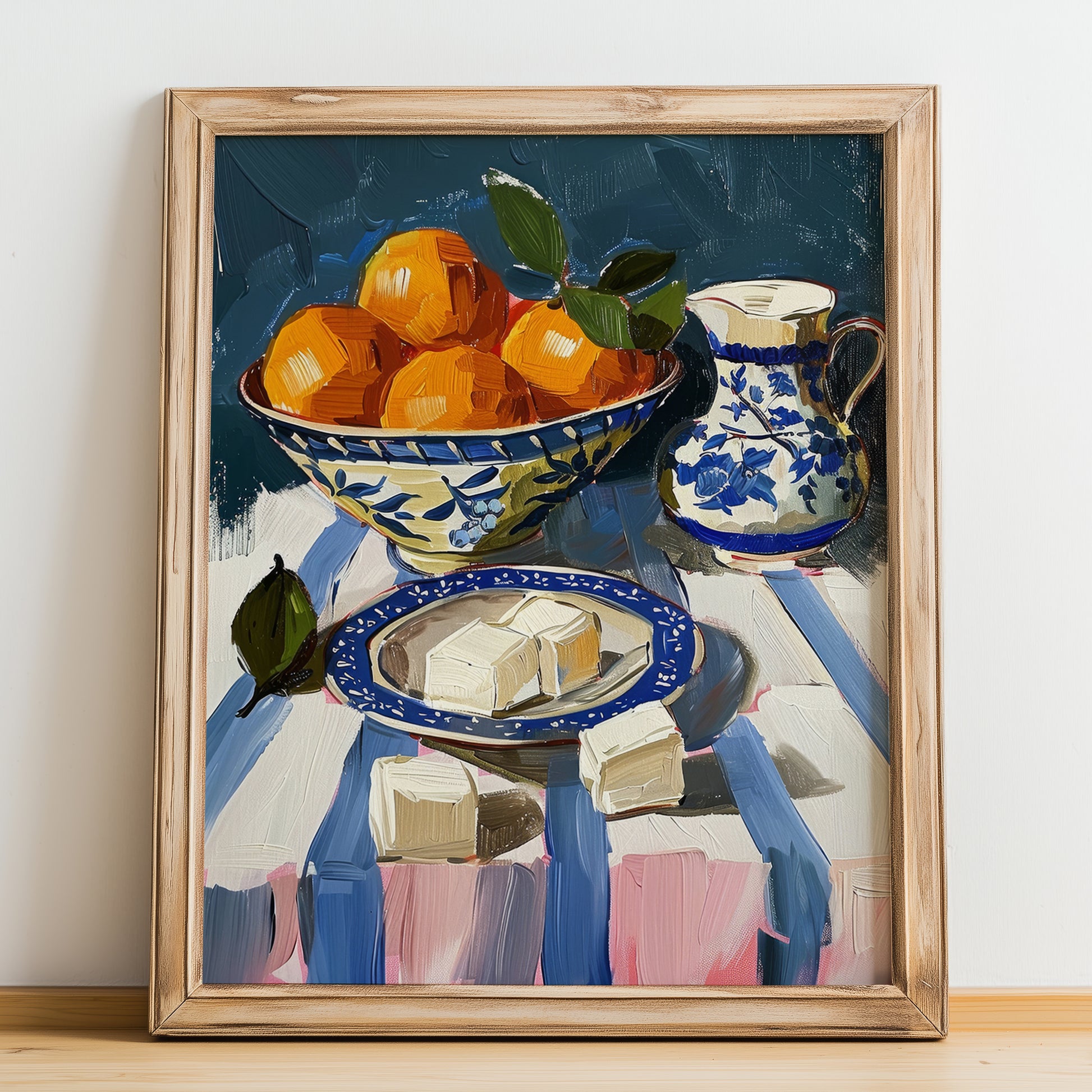 Nougat – Italian Dessert Dish, Café Poster, no-text version framed in wood