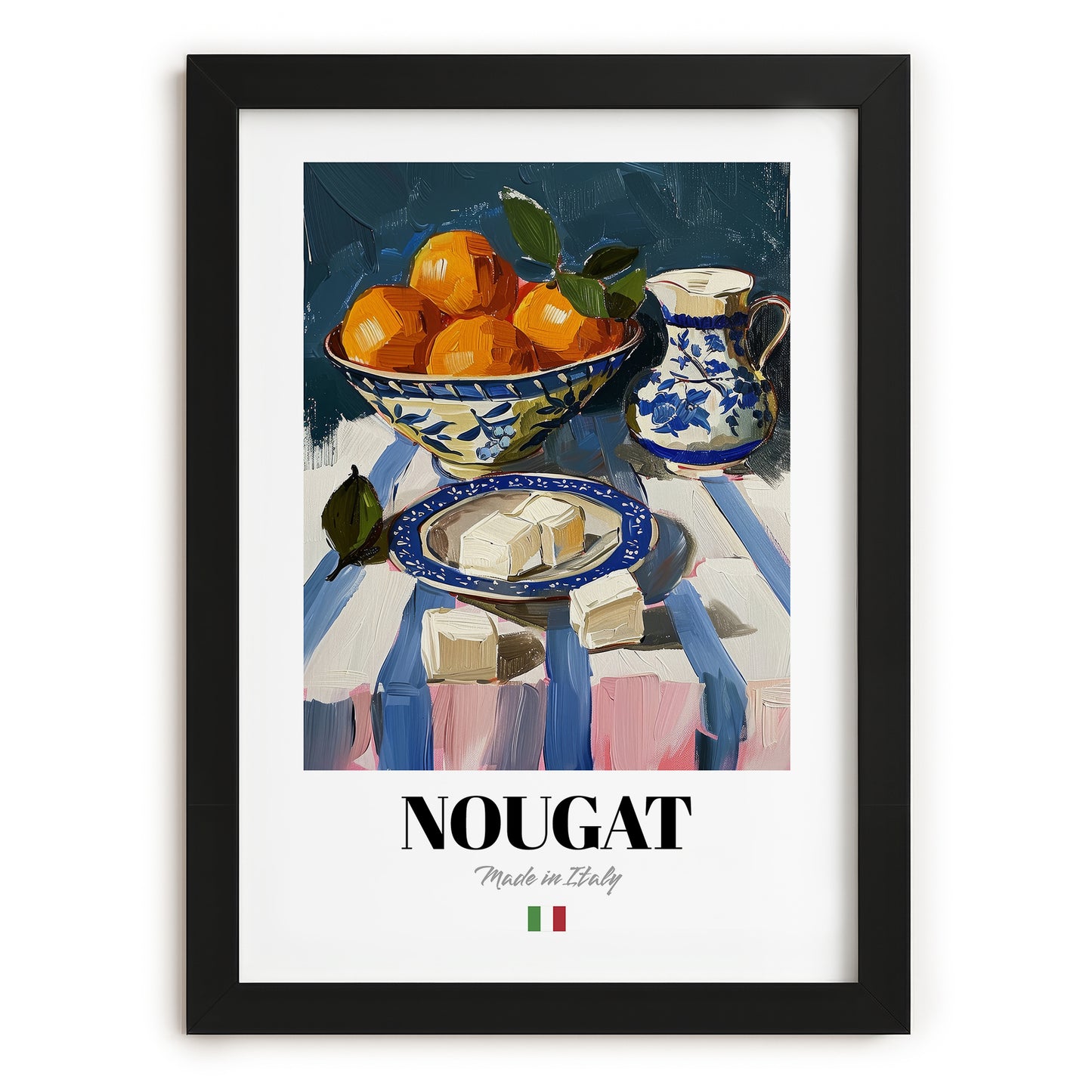 Nougat – Italian Dessert Dish, Café Poster, in sleek black frame