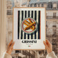 Grissini – Italian Bread Dish, Restaurant Poster, styled in a charming Paris street view