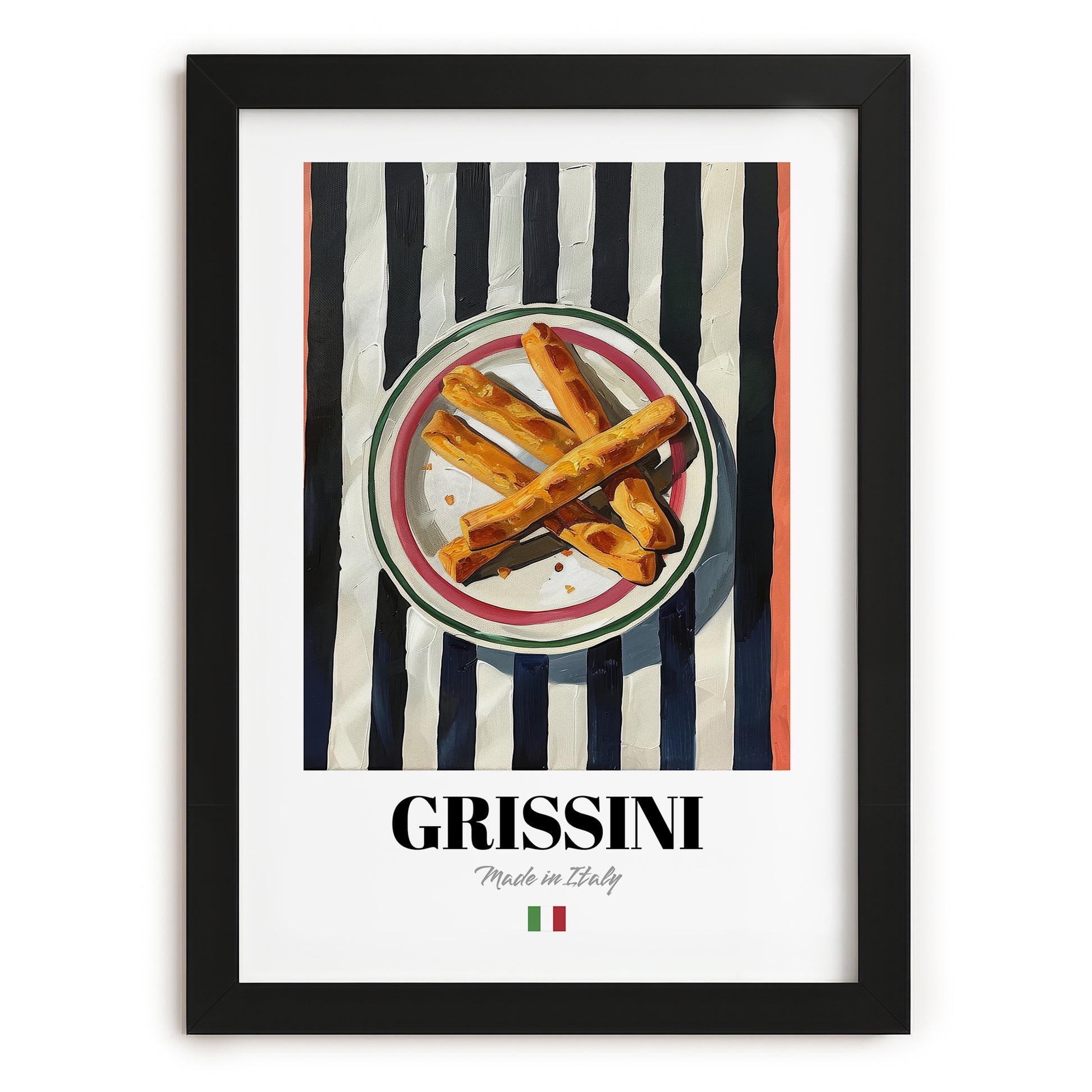 Grissini – Italian Bread Dish, Restaurant Poster, in sleek black frame