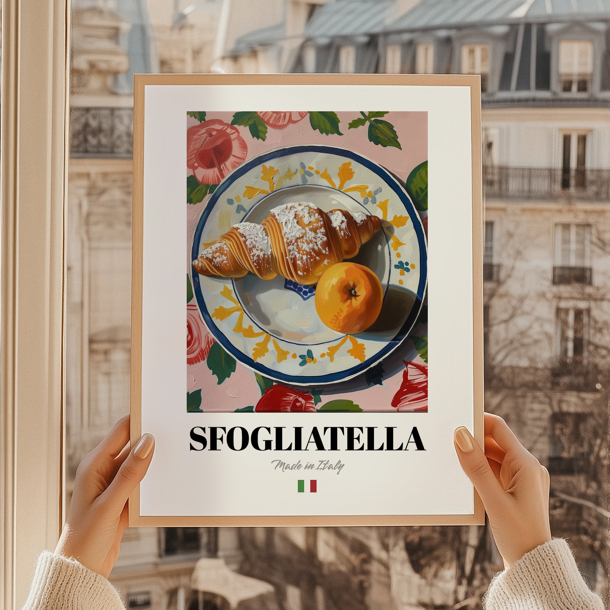 Sfogliatella – Italian Pastry Dish, Restaurant Wall Art, styled in a charming Paris street view