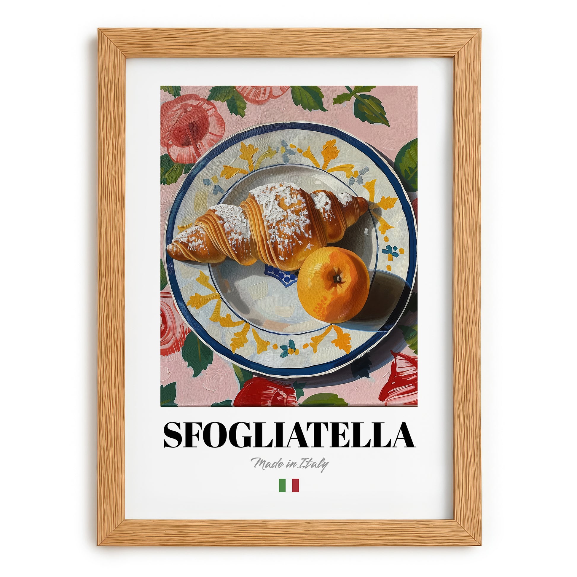 Sfogliatella – Italian Pastry Dish, Restaurant Wall Art, set in oak frame