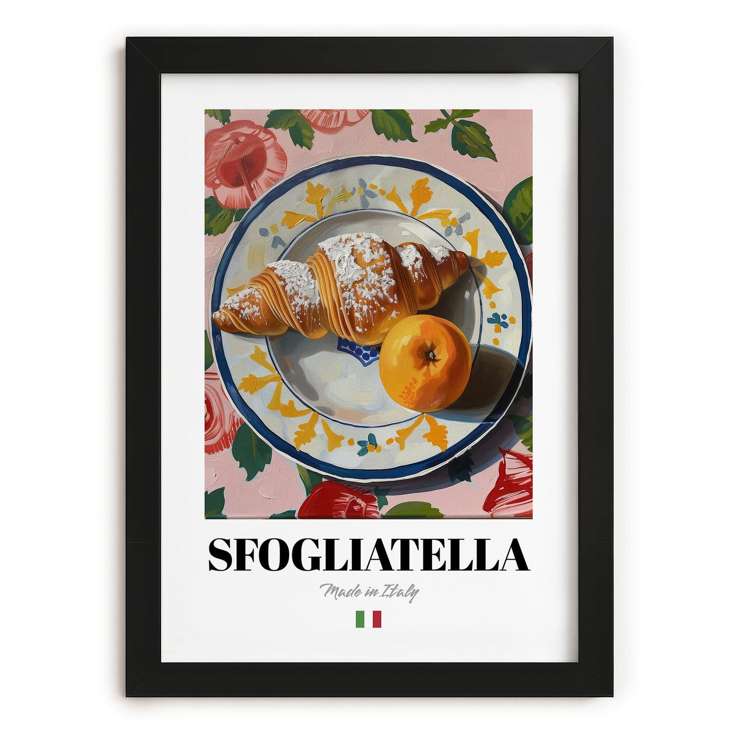 Sfogliatella – Italian Pastry Dish, Restaurant Wall Art, in sleek black frame