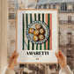 Amaretti – Italian Biscuits Dish, Café Poster, styled in a charming Paris street view