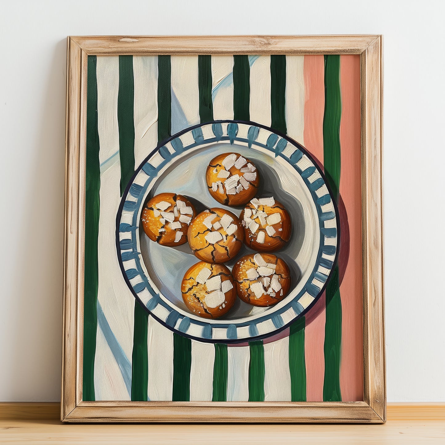 Amaretti – Italian Biscuits Dish, Café Poster, no-text version framed in wood