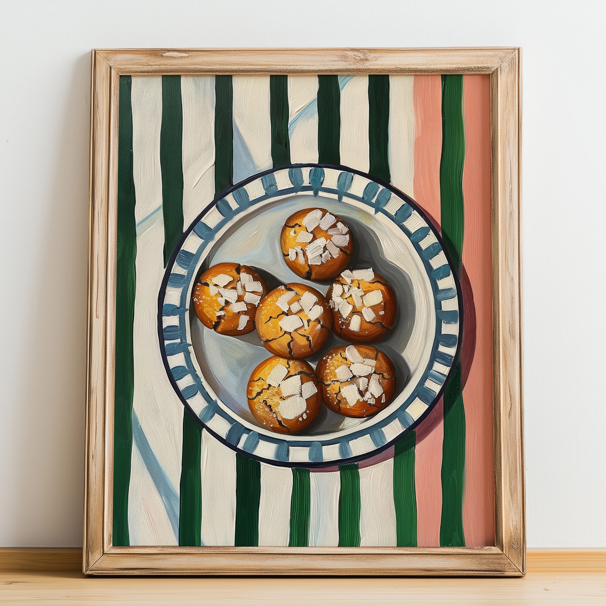 Amaretti – Italian Biscuits Dish, Café Poster, no-text version framed in wood