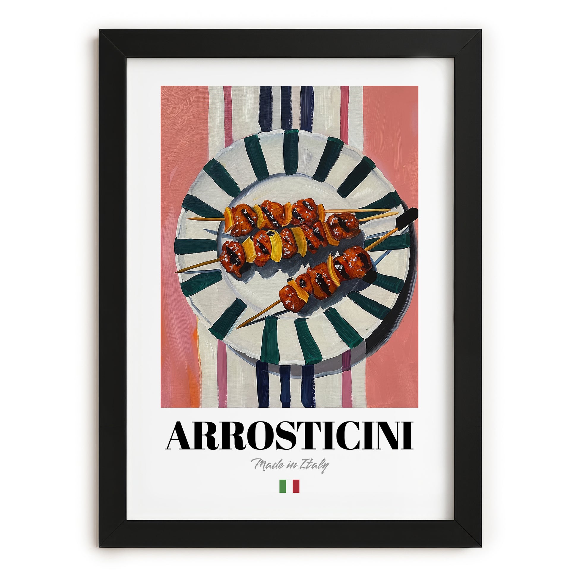 Arrosticini – Italian Meat Dish, Café Poster, in sleek black frame