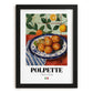 Polpette – Italian Snack Dish, Café Print, in sleek black frame