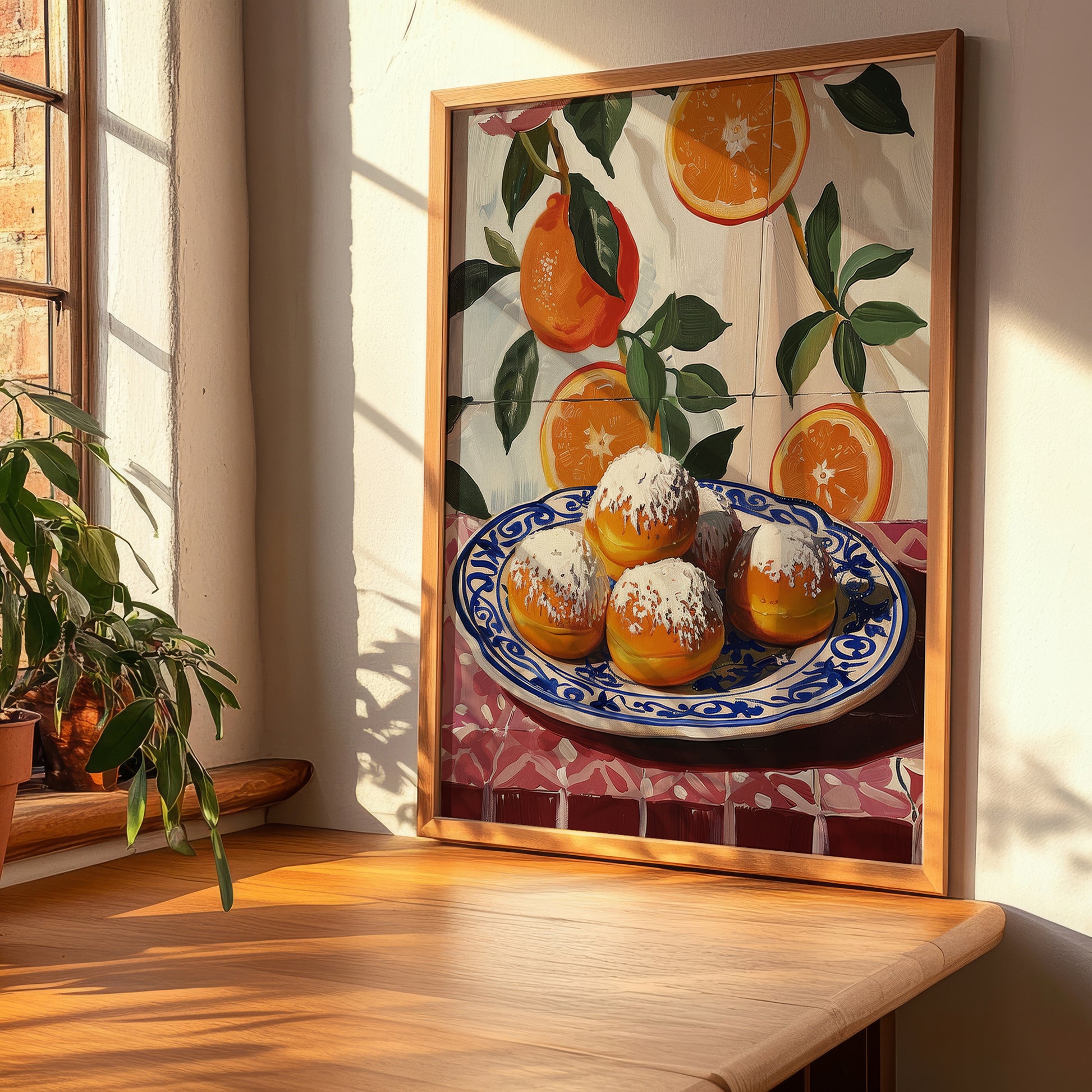 Bomboloni – Italian Pastry Dish, Restaurant Painting, clean layout with no caption