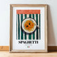 Spaghetti – Italian Pasta, Restaurant Poster, in wooden frame leaning on the floor
