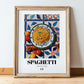 Spaghetti – Italian Pasta, Restaurant Poster, in wooden frame leaning on the floor