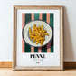 Penne – Italian Pasta, Restaurant Poster, in wooden frame leaning on the floor