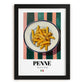 Penne – Italian Pasta, Restaurant Poster, in sleek black frame