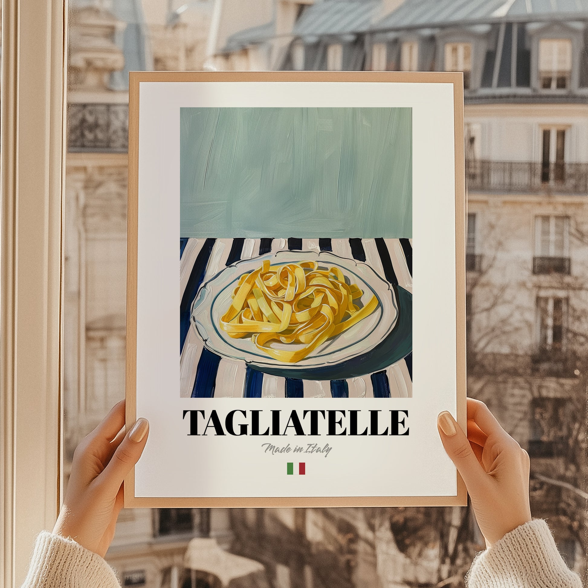 Tagliatelle – Italian Pasta, Ristorante Poster, styled in a charming Paris street view
