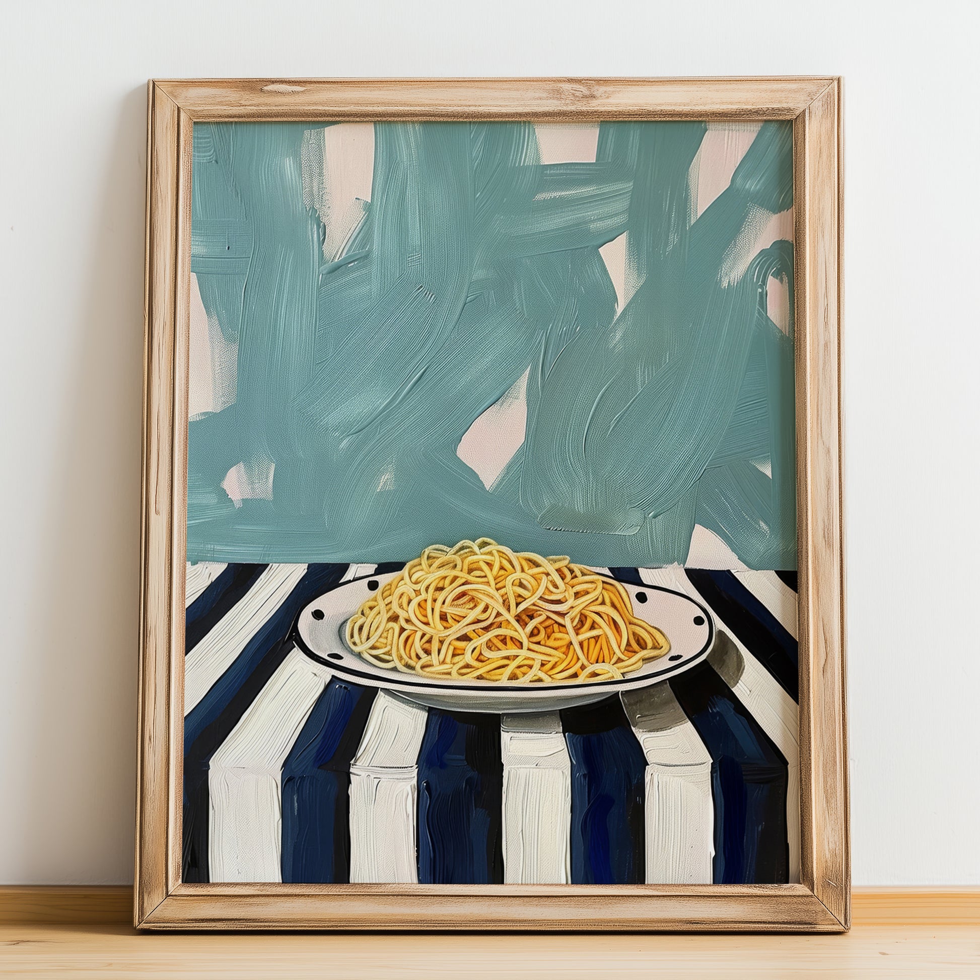 Vermicelli – Italian Pasta, Osteria Still Life, no-text version framed in wood