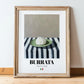 Burrata – Italian Cheese Dish, Bistro Poster, in wooden frame leaning on the floor