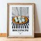Bocconcini – Italian Cheese Dish, Tavern Poster, in wooden frame leaning on the floor