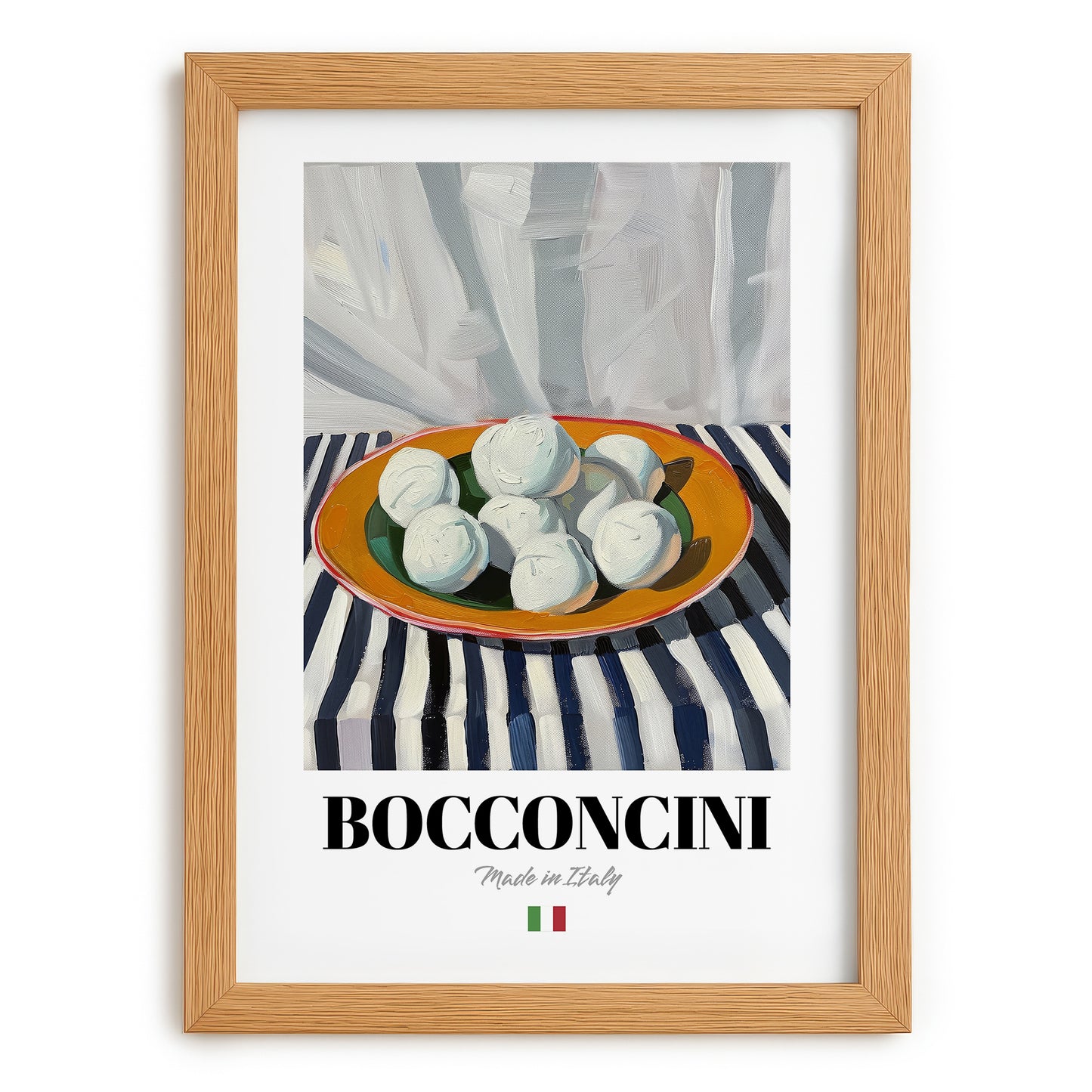 Bocconcini – Italian Cheese Dish, Tavern Poster, set in oak frame