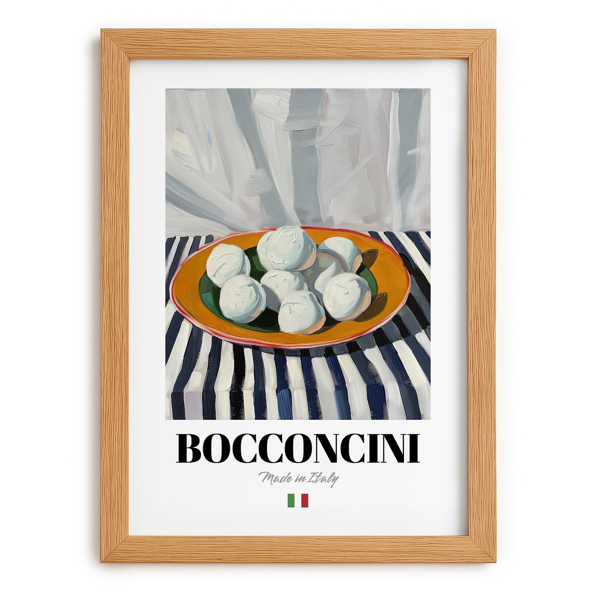 Bocconcini – Italian Cheese Dish, Tavern Poster, set in oak frame