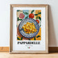 Pappardelle – Italian Pasta, Osteria Poster, in wooden frame leaning on the floor
