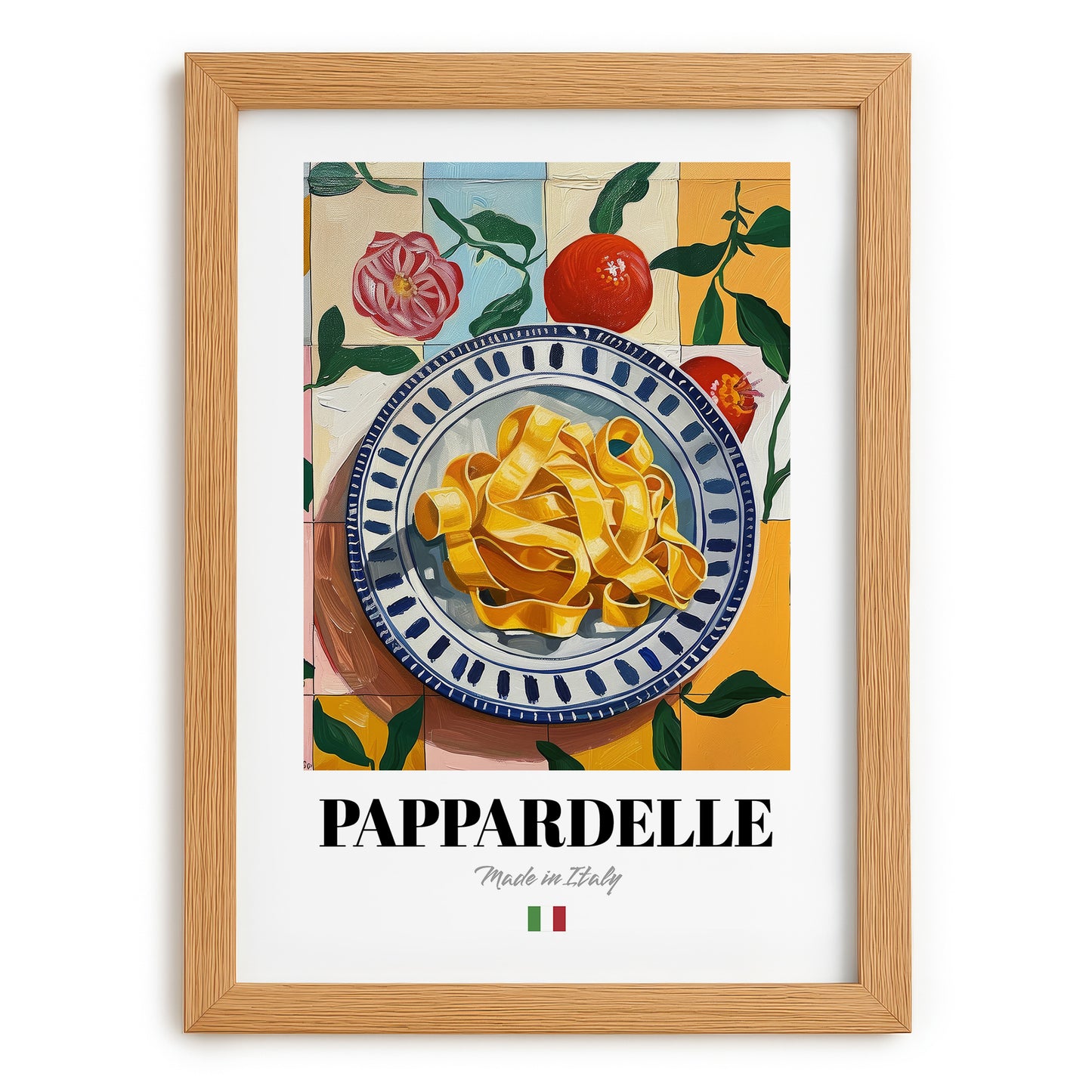 Pappardelle – Italian Pasta, Osteria Poster, set in oak frame