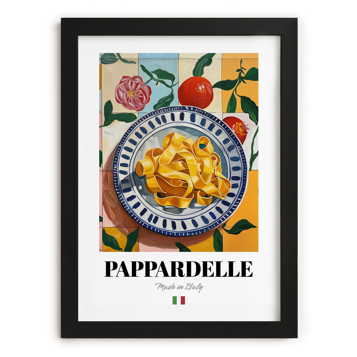 Pappardelle – Italian Pasta, Osteria Poster, in sleek black frame