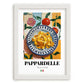 Pappardelle – Italian Pasta, Osteria Poster, placed in minimal white frame