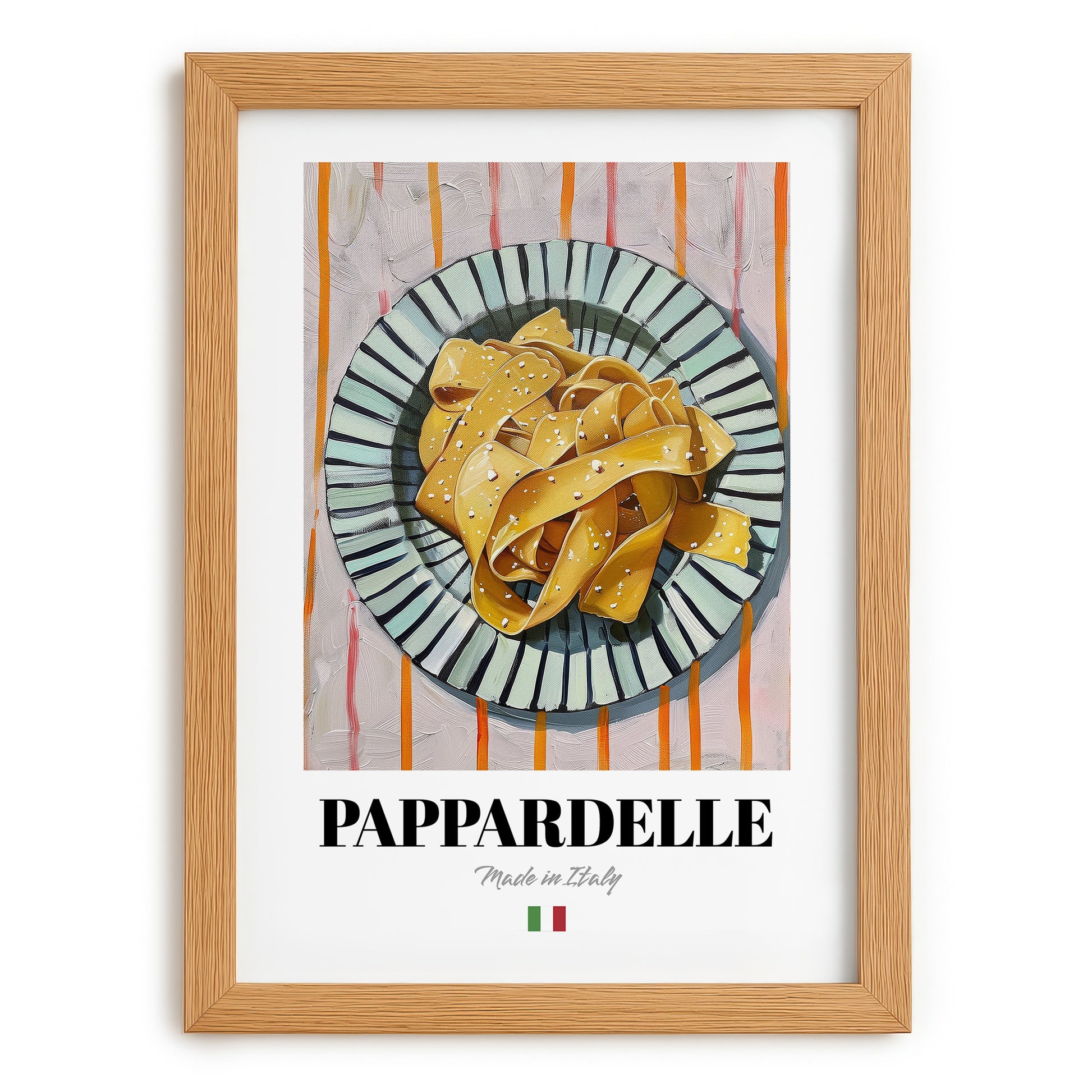 Pappardelle – Italian Pasta, Restaurant Poster, set in oak frame