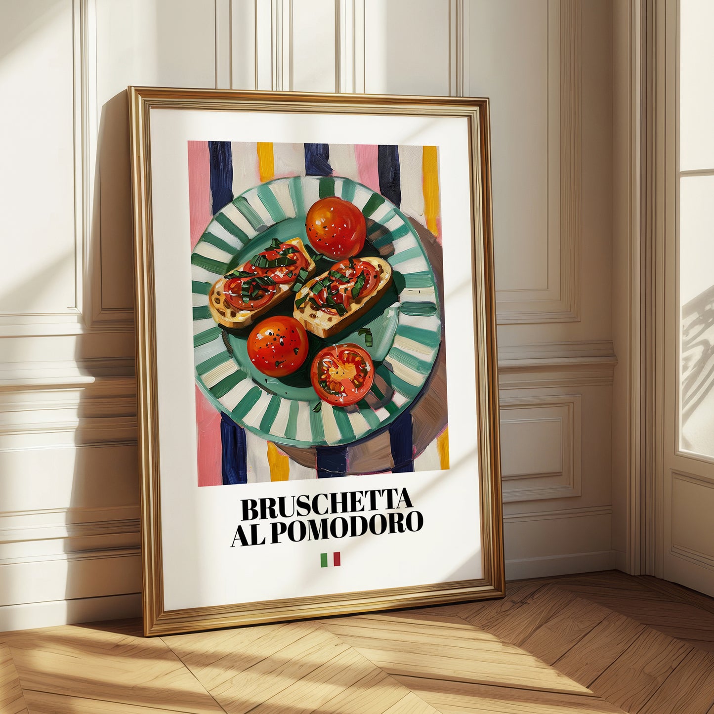 Bruschetta al pomodoro – Italian Snack Dish, Restaurant Illustration