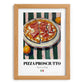 Pizza prosciutto – Italian Pizza, Trattoria Wall Art, set in oak frame