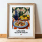 Linguine allo scoglio – Italian Pasta, Osteria Wall Art, in wooden frame leaning on the floor