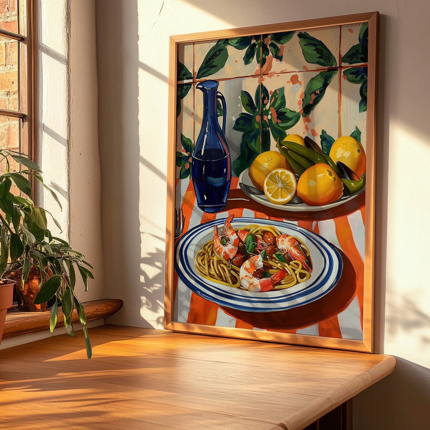 Linguine allo scoglio – Italian Pasta, Osteria Wall Art, clean layout with no caption
