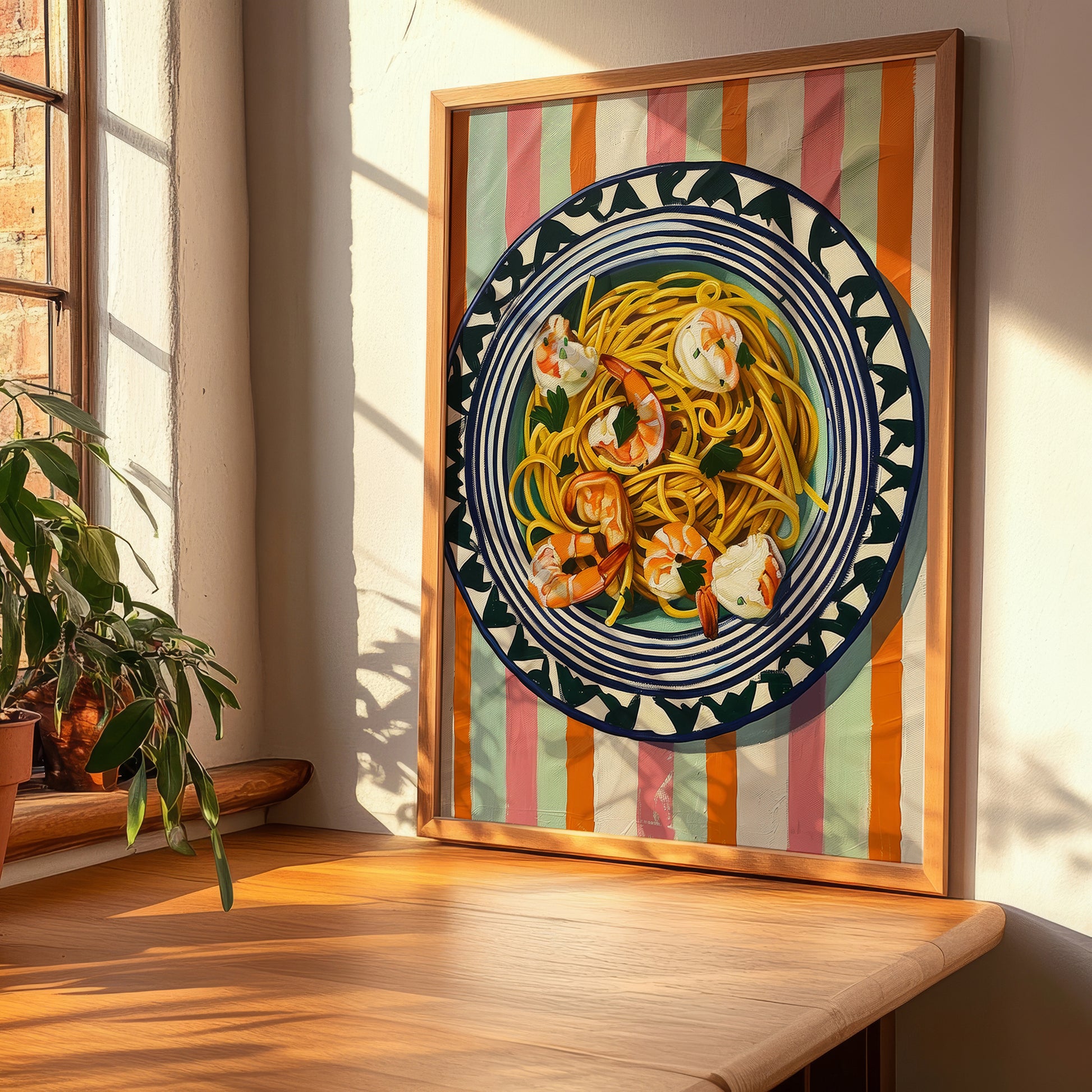 Linguine allo scoglio – Italian Pasta, Restaurant Wall Decor, clean layout with no caption