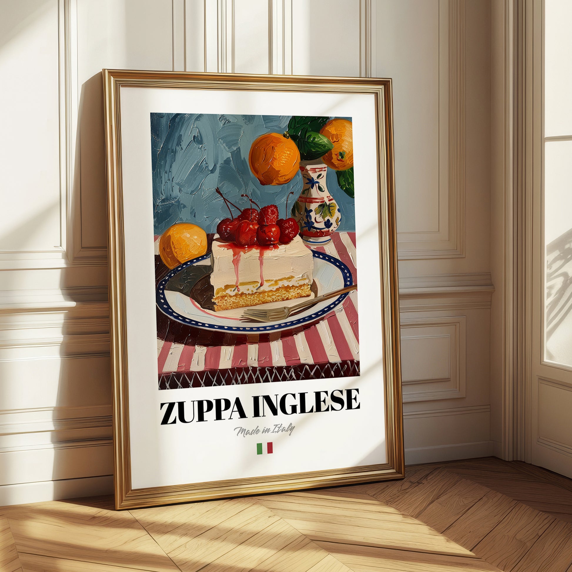 Zuppa Inglese – Italian Dessert Dish, Farmhouse Kitchen Painting