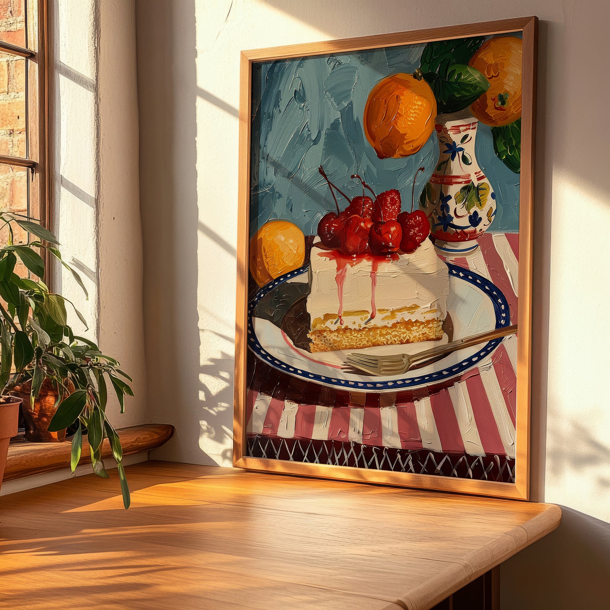 Zuppa Inglese – Italian Dessert Dish, Farmhouse Kitchen Painting, clean layout with no caption