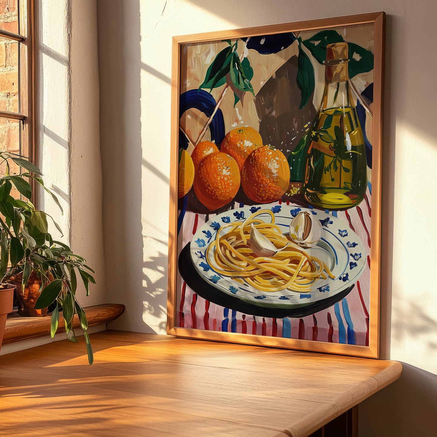 Spaghetti aglio e olio – Italian Pasta, Osteria Wall Art, clean layout with no caption