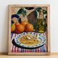 Spaghetti aglio e olio – Italian Pasta, Osteria Wall Art, no-text version framed in wood
