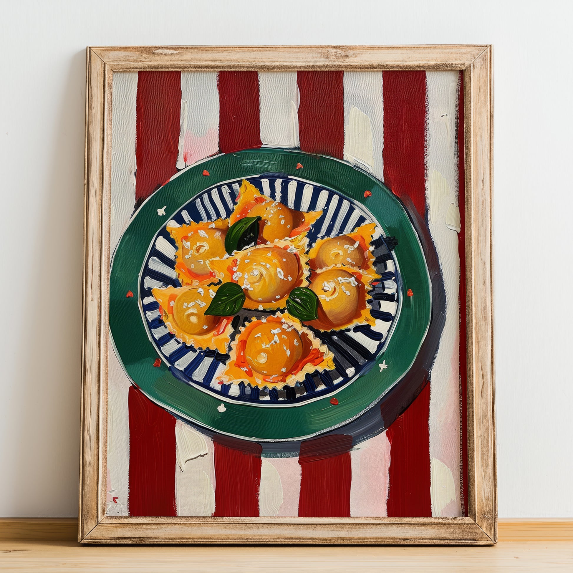 Agnolotti – Italian Pasta, Ristorante Wall Art, no-text version framed in wood