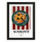 Agnolotti – Italian Pasta, Ristorante Wall Art, in sleek black frame